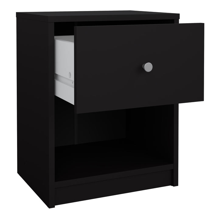 May Bedside 1 Drawer in Black - TidySpaces
