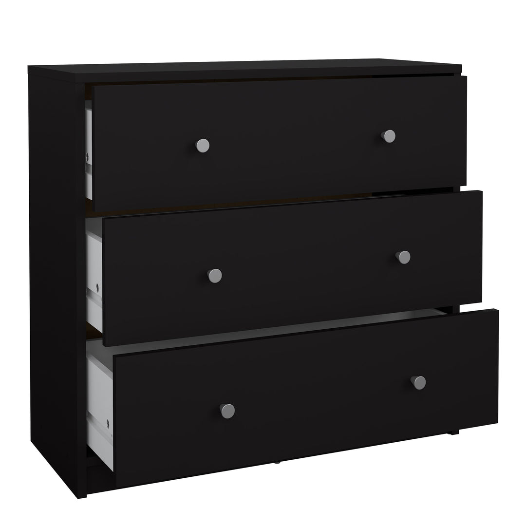 May Chest of 3 Drawers in Black - TidySpaces