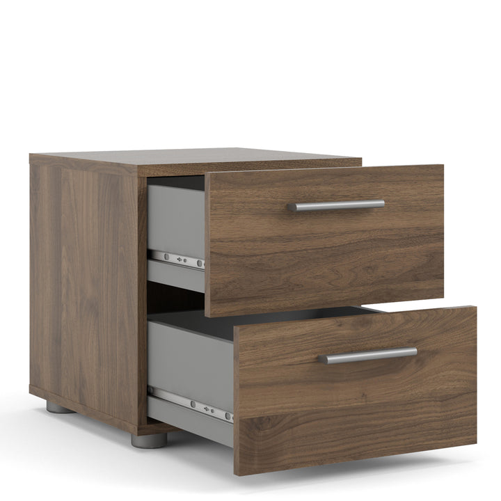 Pepe Bedside 2 Drawers in Walnut - TidySpaces