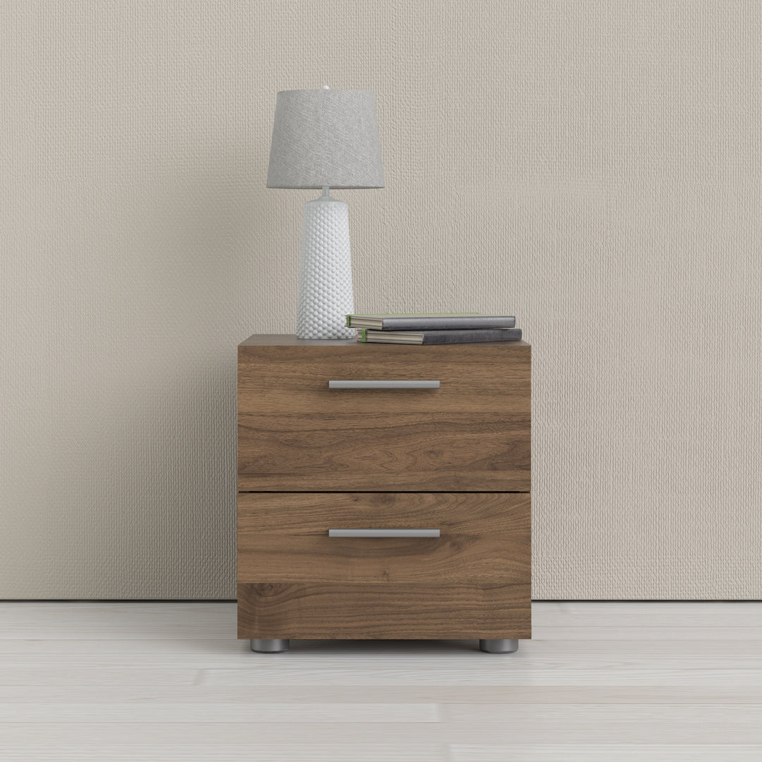 Pepe Bedside 2 Drawers in Walnut - TidySpaces