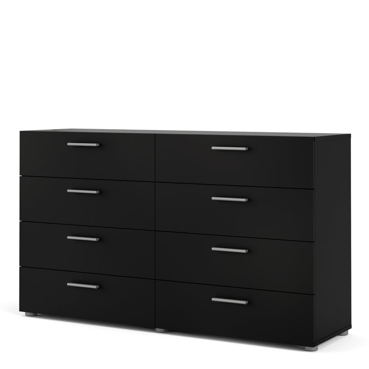 Pepe Wide Chest of 8 Drawers (4+4) in Black - TidySpaces