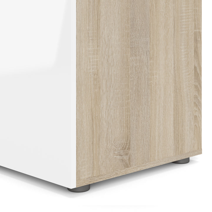 Pepe Wardrobe with 3 doors in Oak with White High Gloss - TidySpaces