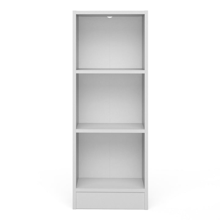 Basic Low Narrow Bookcase (2 Shelves) in White - TidySpaces
