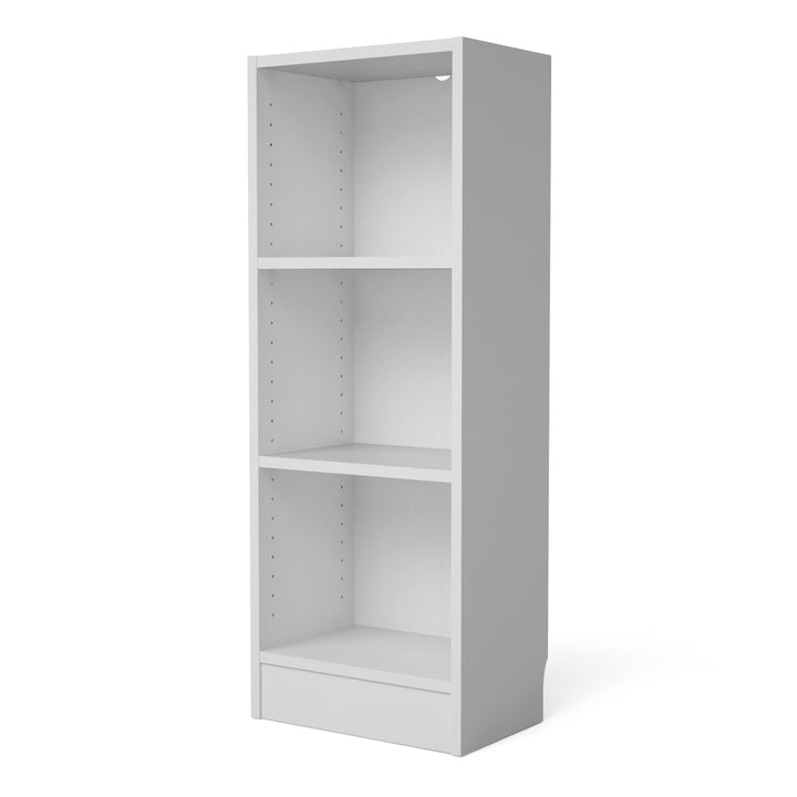 Basic Low Narrow Bookcase (2 Shelves) in White - TidySpaces