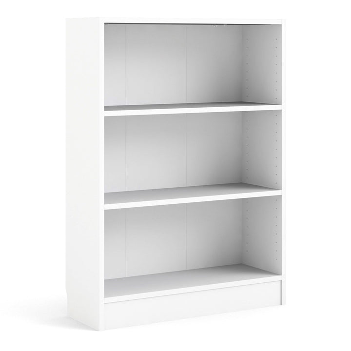 Basic Low Wide Bookcase (2 Shelves) in White - TidySpaces