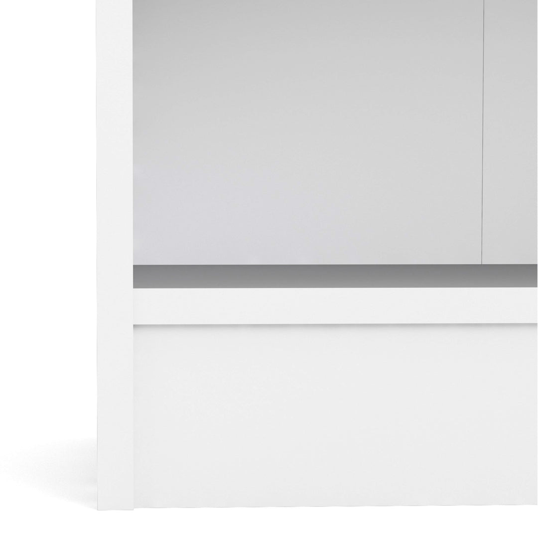 Basic Low Wide Bookcase (2 Shelves) in White - TidySpaces