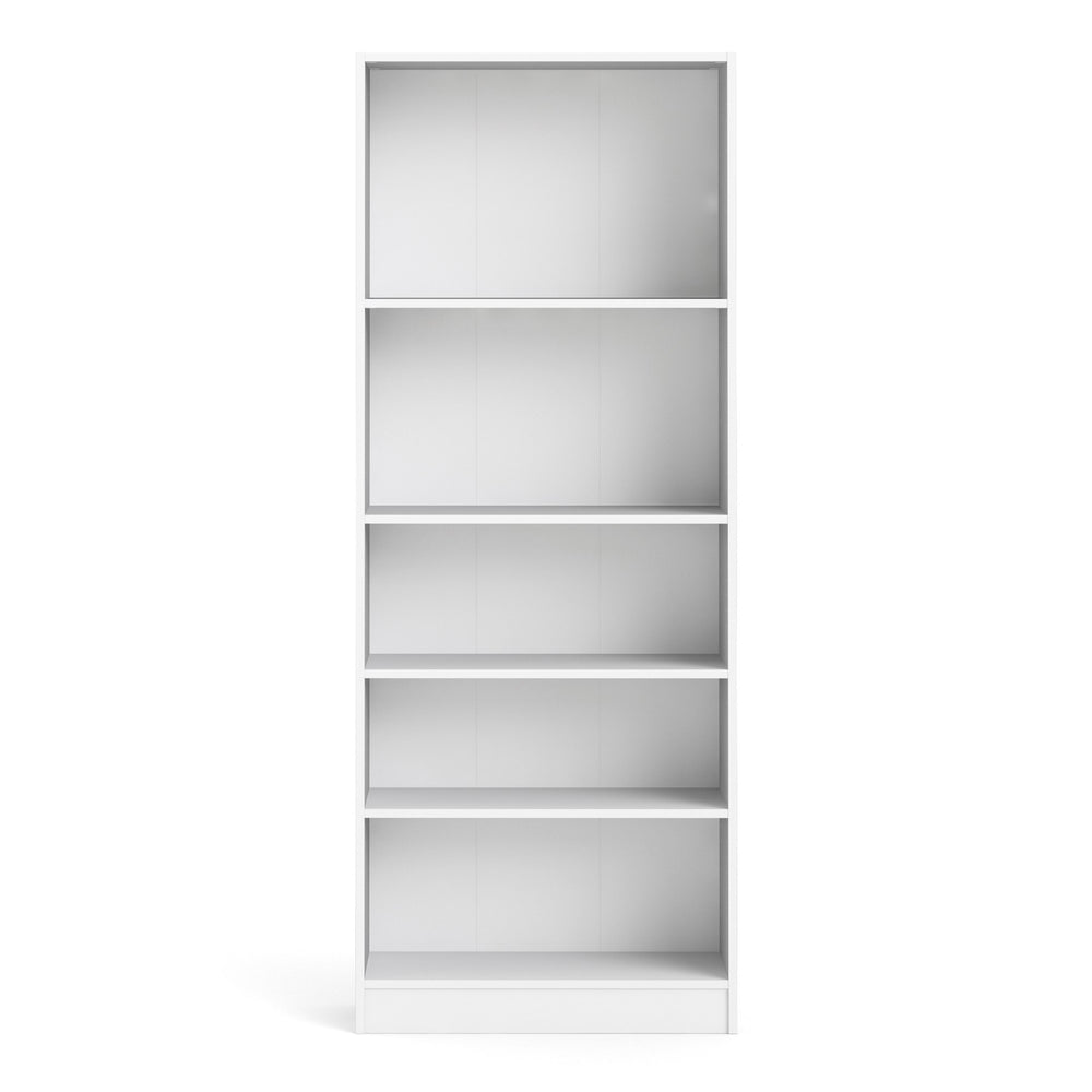 Basic Tall Wide Bookcase (4 Shelves) in White - TidySpaces