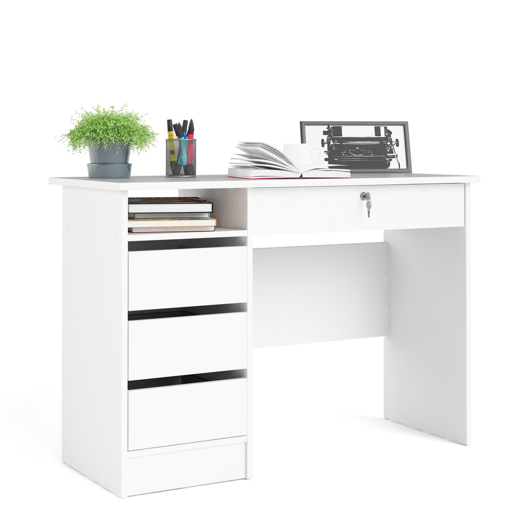 Function Plus Desk (3+1) handle free Drawer in White - TidySpaces