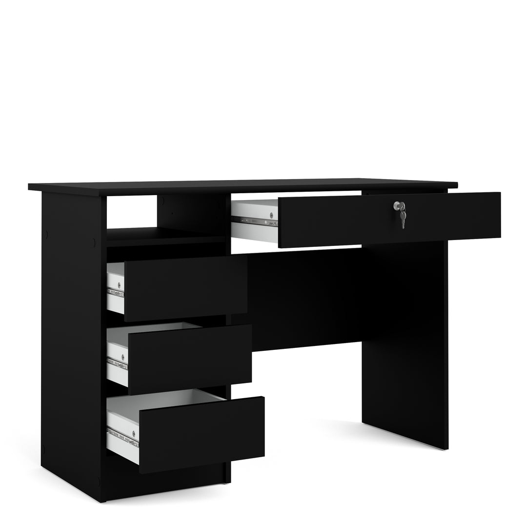 Function Plus Desk (3+1) handle free Drawer in Black - TidySpaces