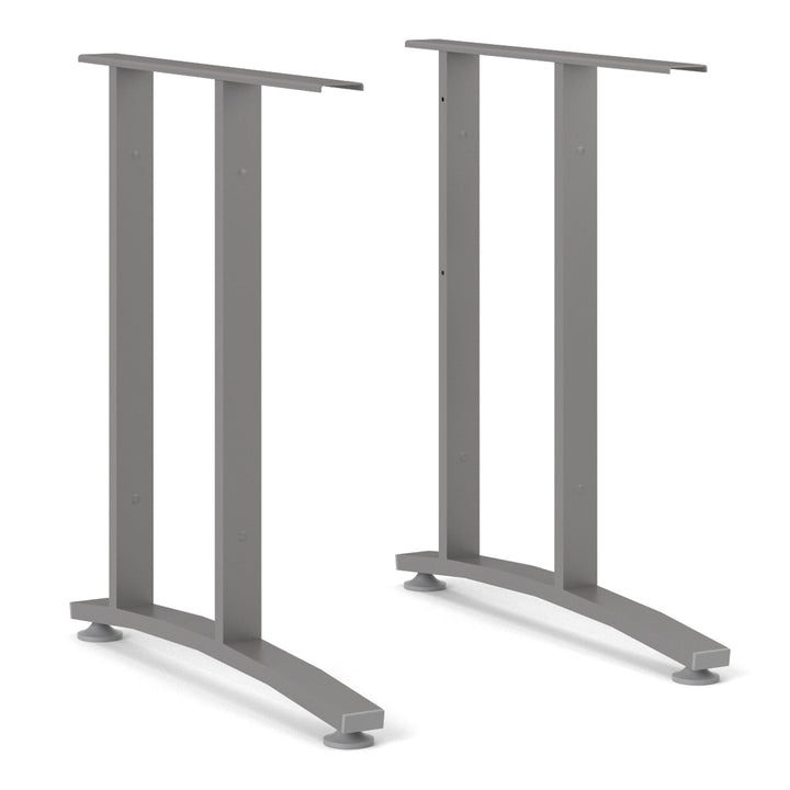 Prima Desk 150 cm in White with Silver grey steel legs - TidySpaces