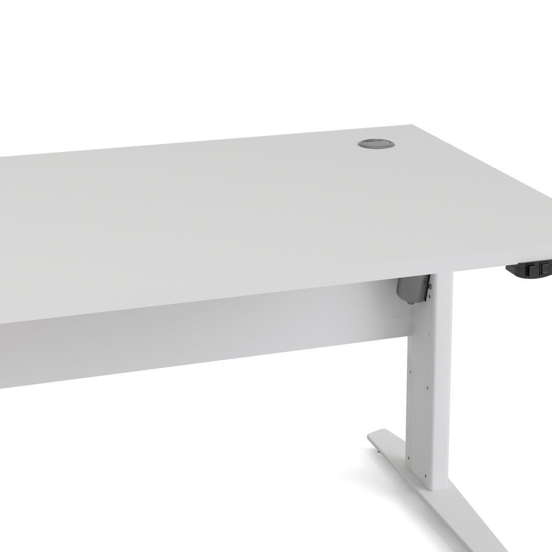 Prima Desk 150 cm in White with Height adjustable legs with electric control in White - TidySpaces