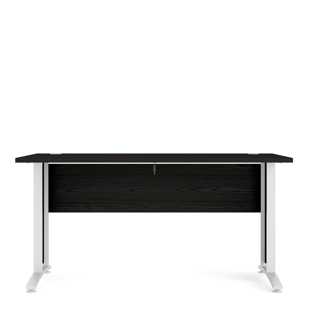 Prima Desk 150 cm in Black woodgrain with White legs - TidySpaces