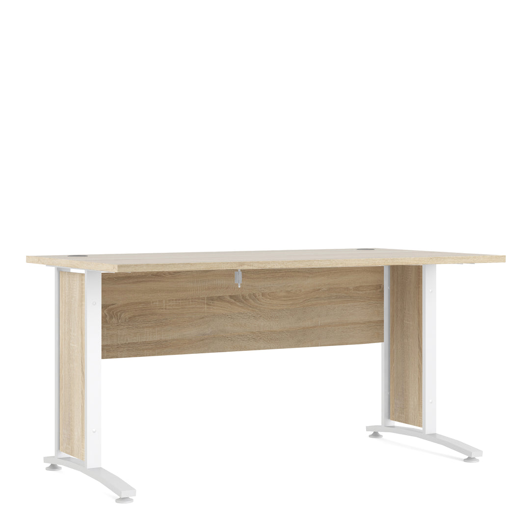 Prima Desk 150 cm in Oak with White legs - TidySpaces