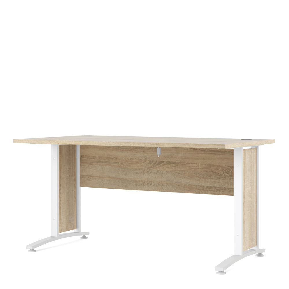 Prima Desk 150 cm in Oak with White legs - TidySpaces