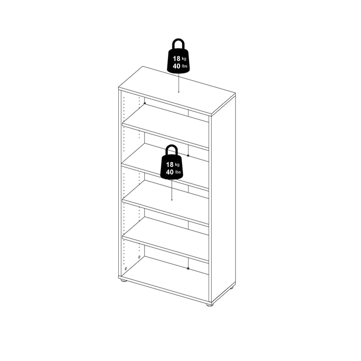 Prima Bookcase 3 Shelves With 2 Drawers And 2 Doors In Black Woodgrain - TidySpaces