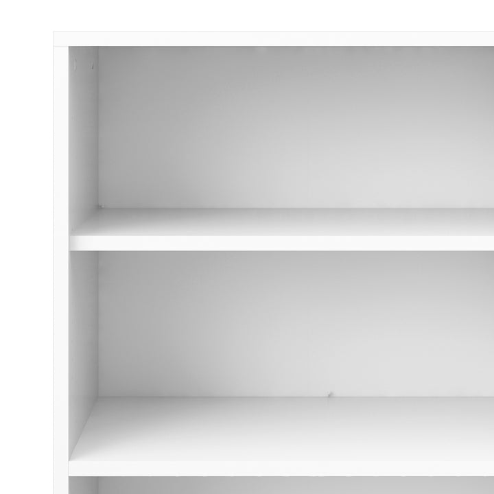 Prima Bookcase 2 Shelves With 2 Drawers + 2 File Drawers In White - TidySpaces