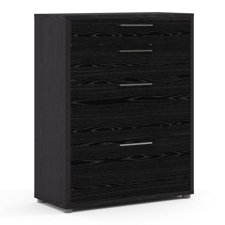 Prima Office Storage With 2 Drawers + 2 File Drawers In Black Woodgrain - TidySpaces