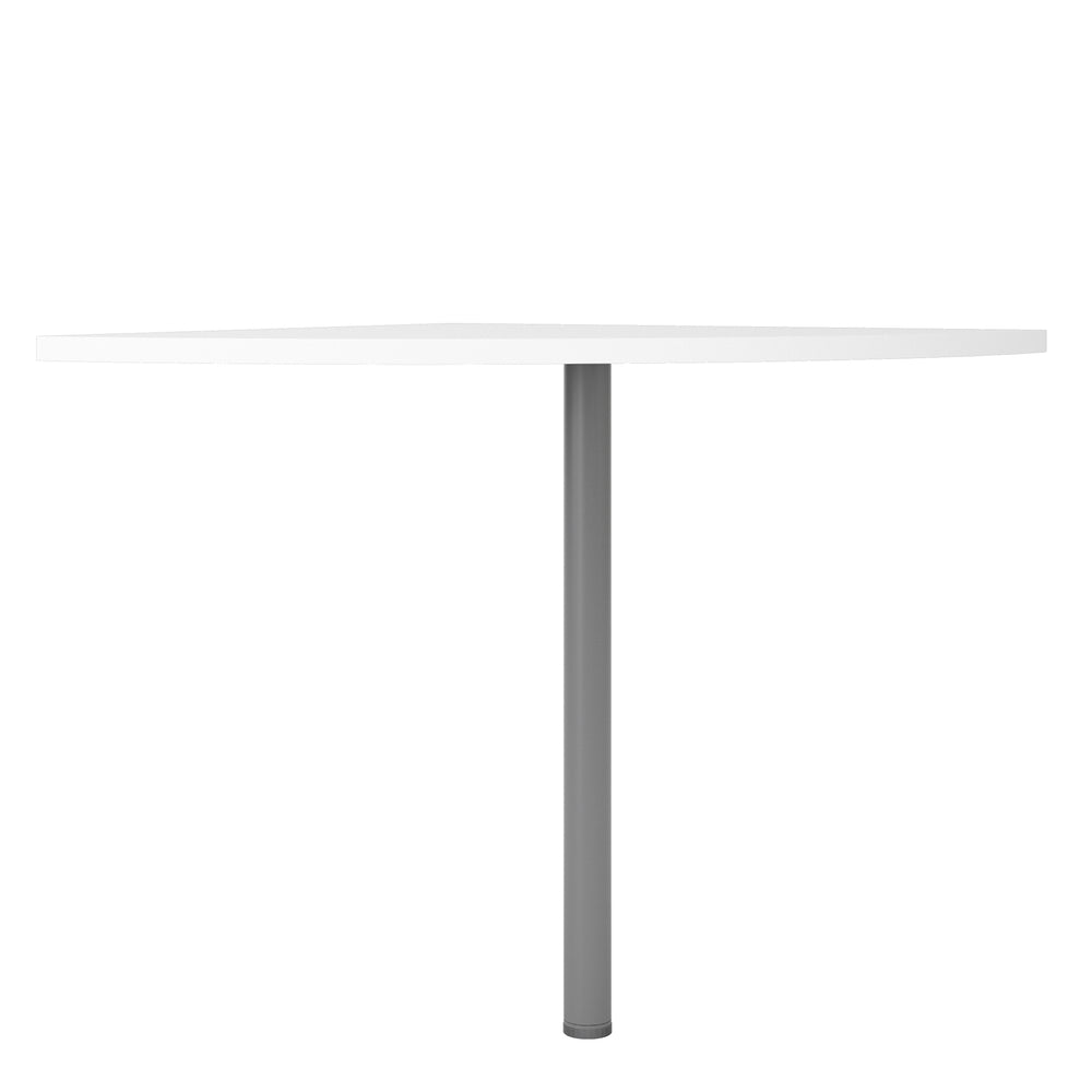 Prima Corner desk top in White with Silver grey steel legs - TidySpaces