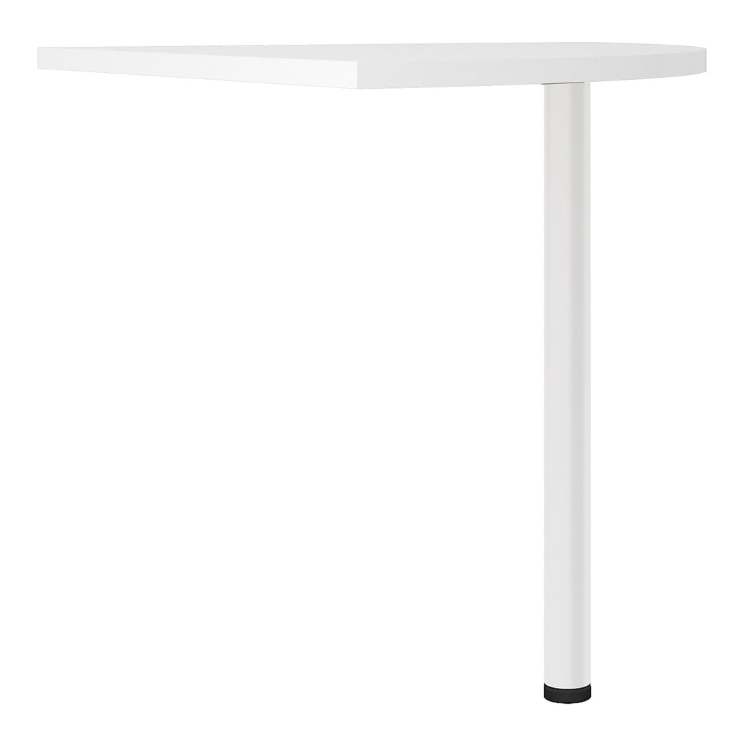 Prima Corner desk top in White with White legs - TidySpaces