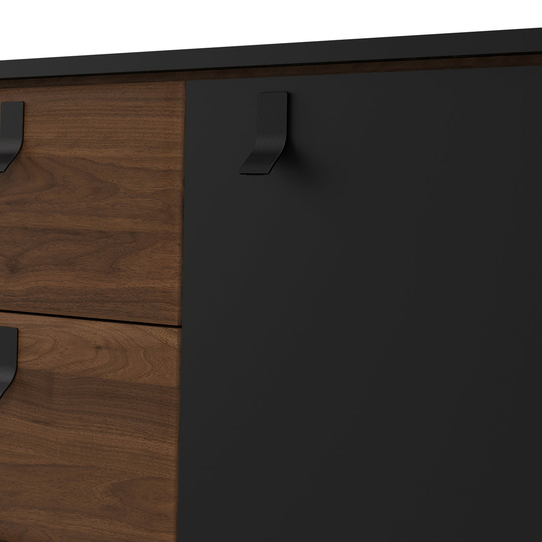 Ry Sideboard 2 doors + 2 drawers Matt Black Walnut - TidySpaces
