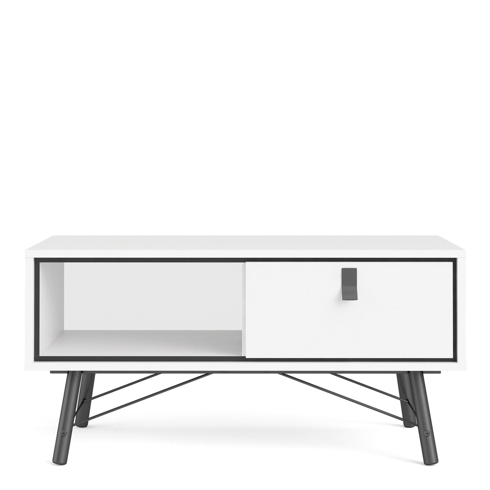 Ry Coffee table with 1 drawer Matt White - TidySpaces