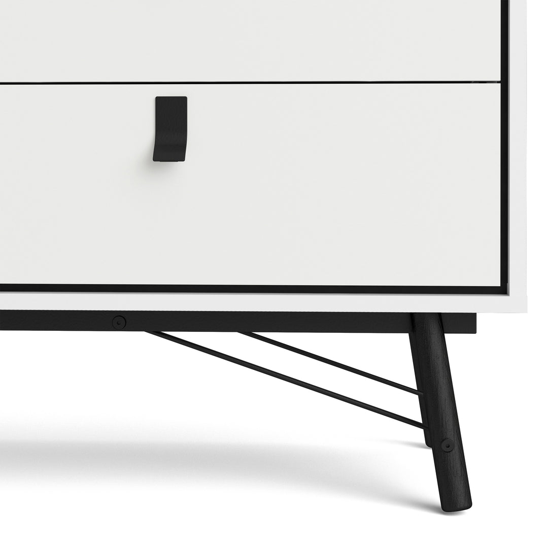 Ry Wide double chest of drawers 6 drawers in Matt White - TidySpaces