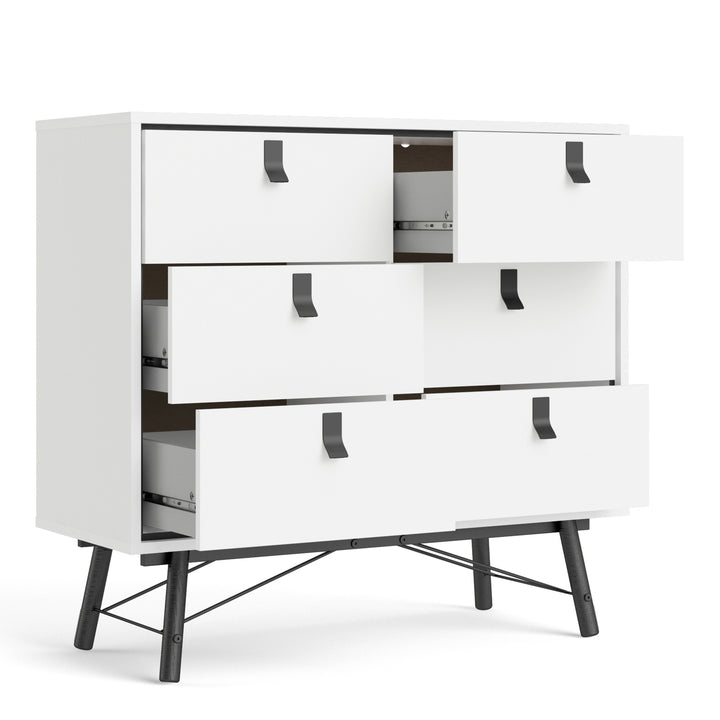 Ry Double chest of drawers 6 drawers in Matt White - TidySpaces