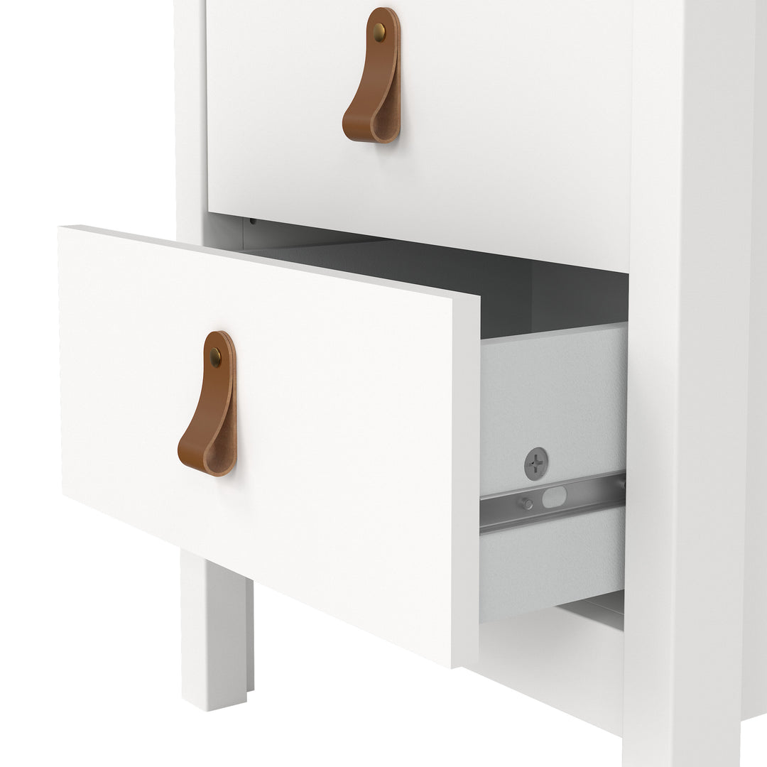 Barcelona Bedside Table 2 drawers in White - TidySpaces