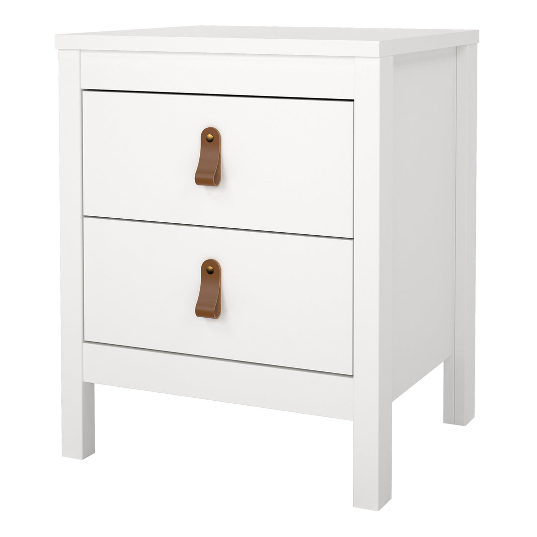 Barcelona Bedside Table 2 drawers in White - TidySpaces