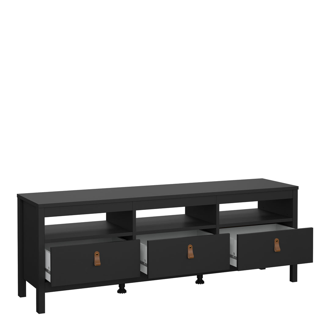 Barcelona Tv-unit 3 drawers in Matt Black - TidySpaces