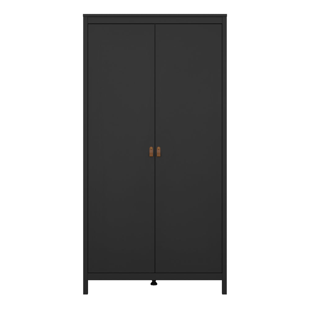 Barcelona Wardrobe with 2 doors in Matt Black - TidySpaces