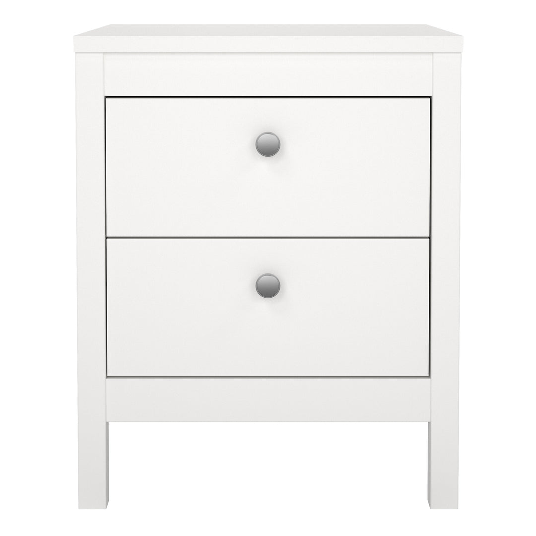 Madrid Bedside Table 2 drawers in White - TidySpaces