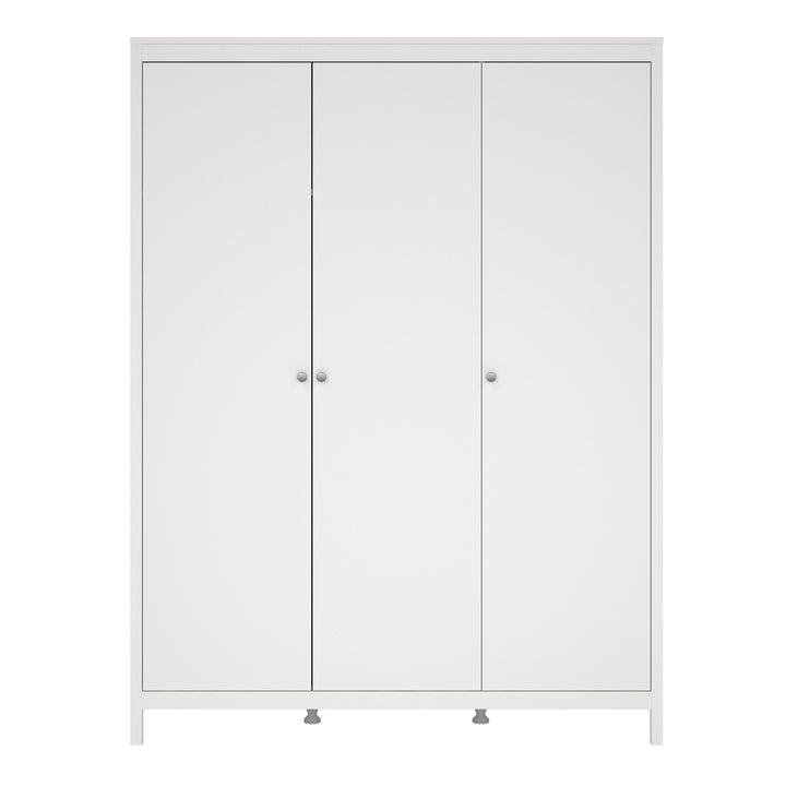 Madrid Wardrobe with 3 doors in White - TidySpaces