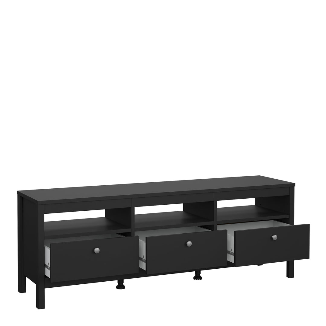 Madrid Tv-unit 3 drawers in Matt Black - TidySpaces