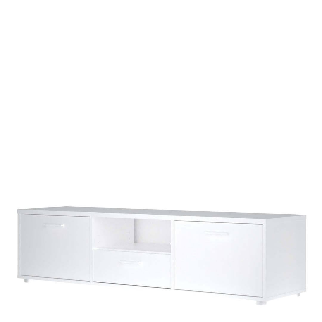 Media TV-unit with 2 doors + 1 drawer 147 cm White - TidySpaces