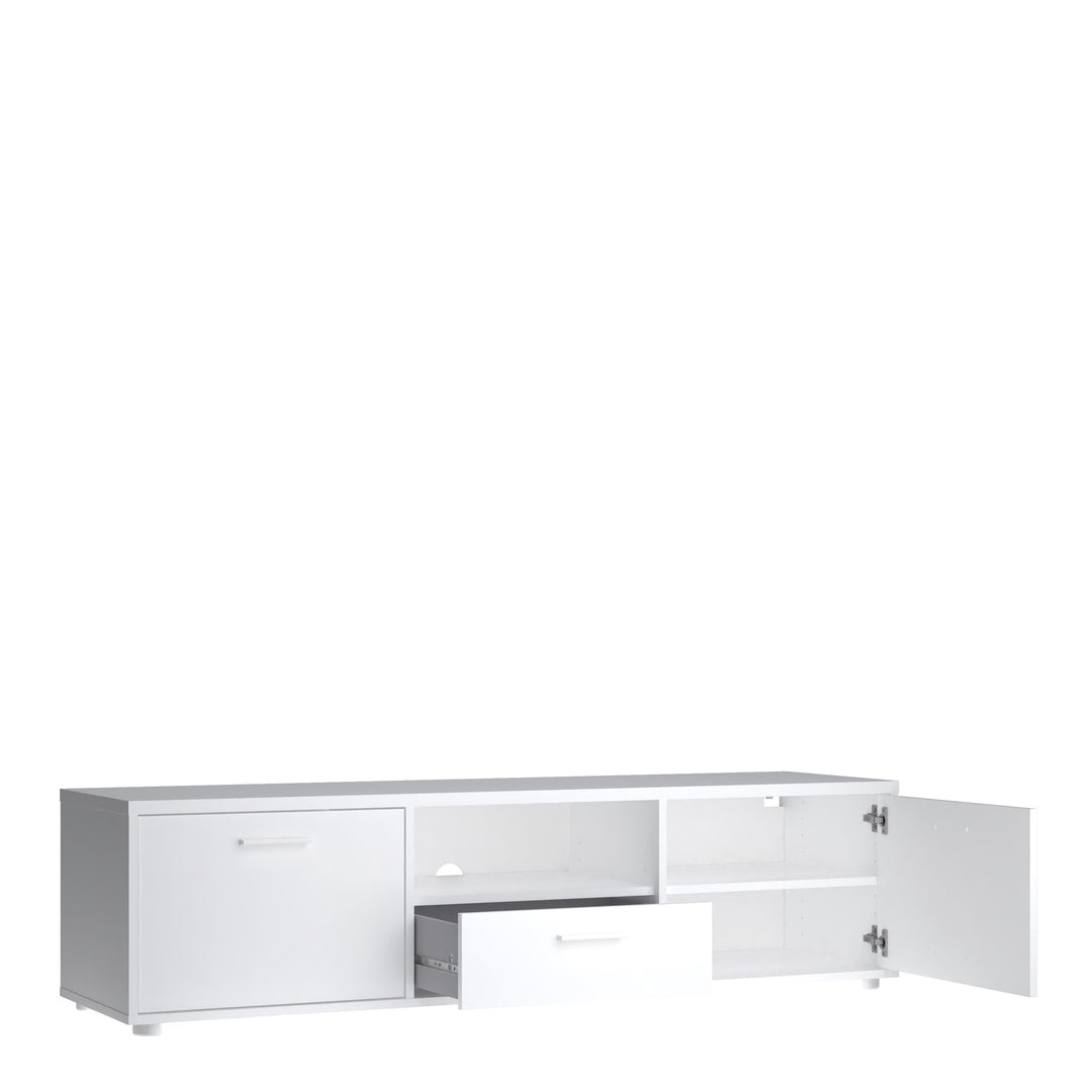 Media TV-unit with 2 doors + 1 drawer 147 cm White - TidySpaces