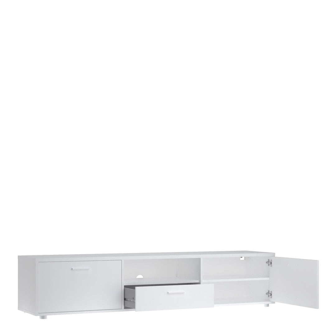 Media TV-unit with 2 doors + 1 drawer 177 cm White - TidySpaces