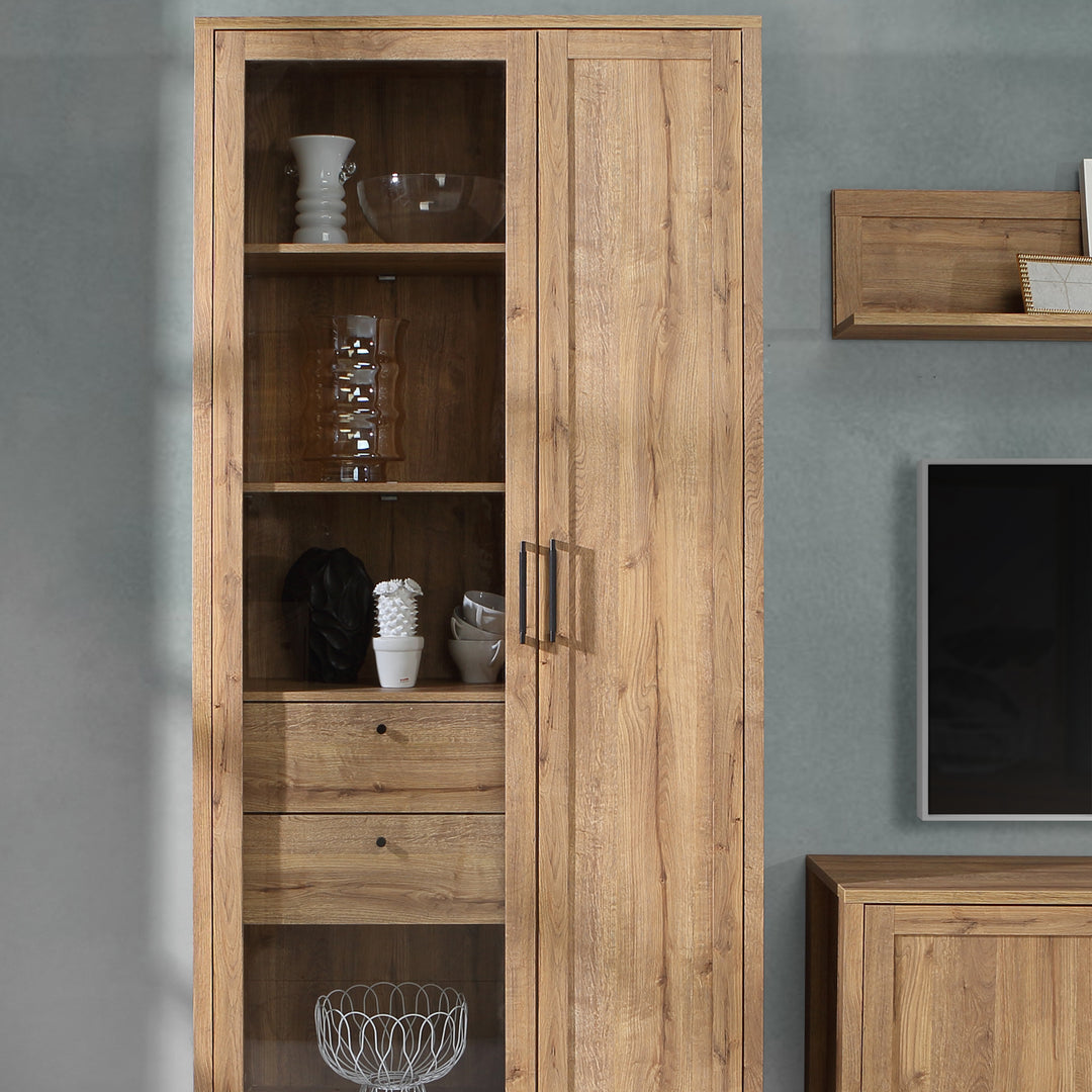 Malte Brun Display Cabinet in Waterford Oak - TidySpaces