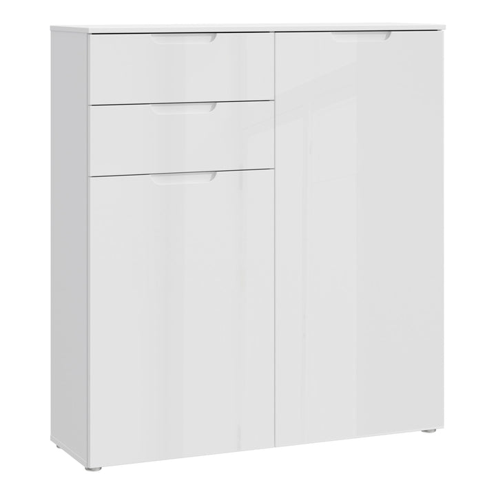 Sienna Chest of Drawers in White/White High Gloss - TidySpaces