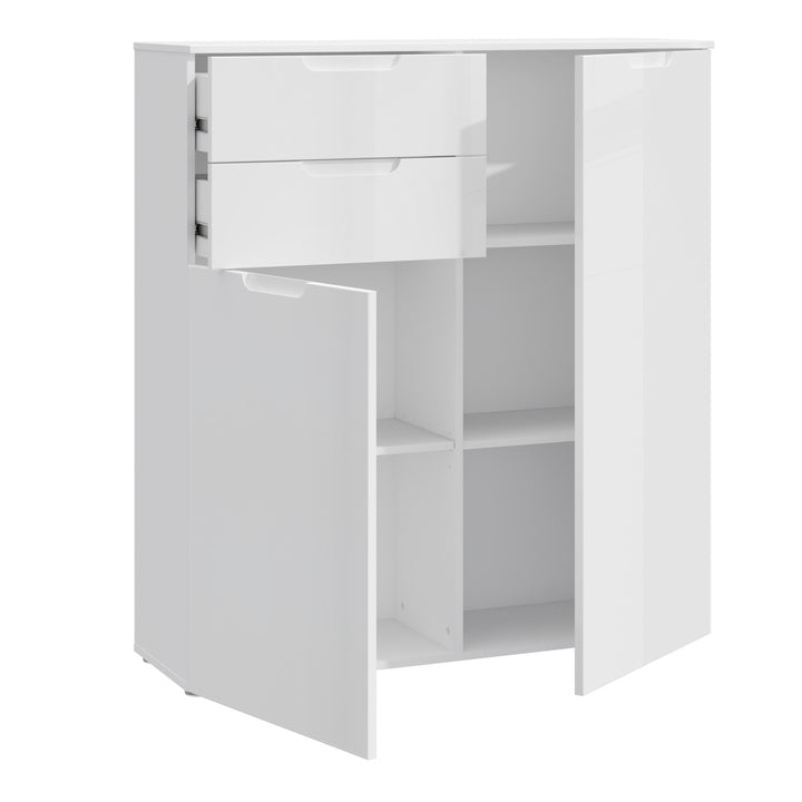 Sienna Chest of Drawers in White/White High Gloss - TidySpaces