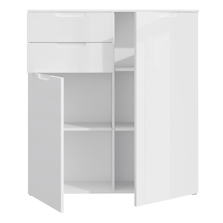 Sienna Chest of Drawers in White/White High Gloss - TidySpaces