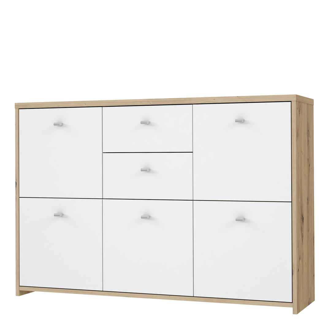 Best Chest Storage Cabinet with 2 Drawers and 5 Doors in Artisan Oak/White - TidySpaces