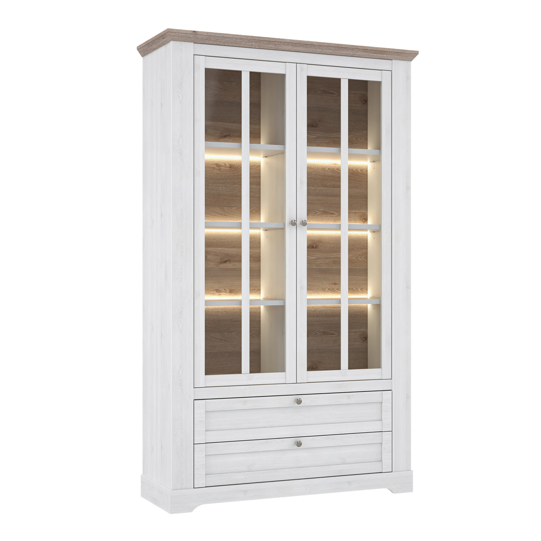 Iloppa Display Cabinet in Snowy Oak/Oak Nelson - TidySpaces