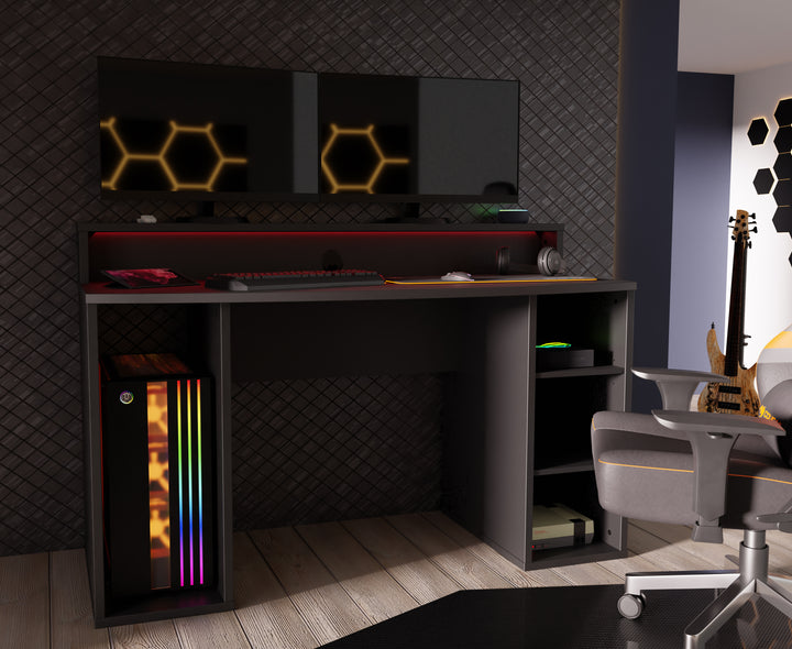 Ayo Gaming Desk in Matt Black - TidySpaces