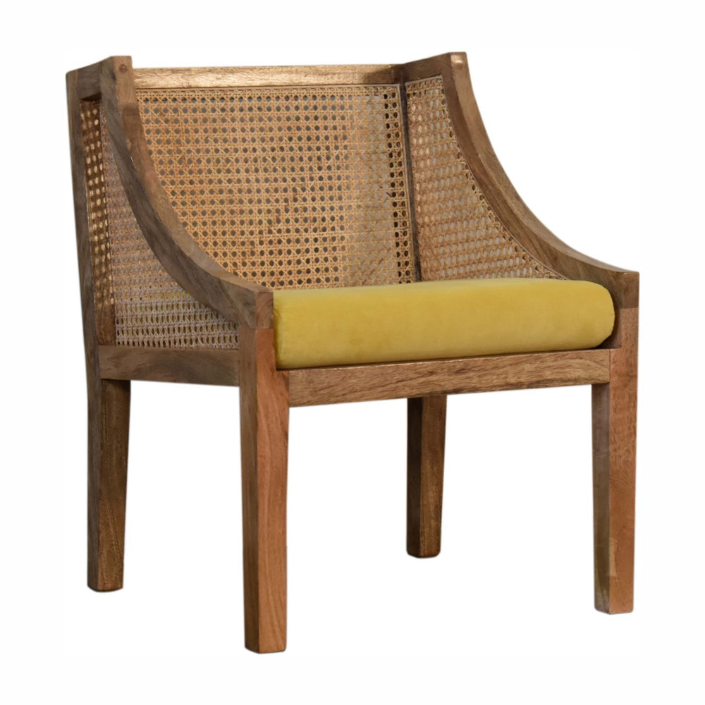 Larissa Mustard Cotton Velvet Chair - TidySpaces