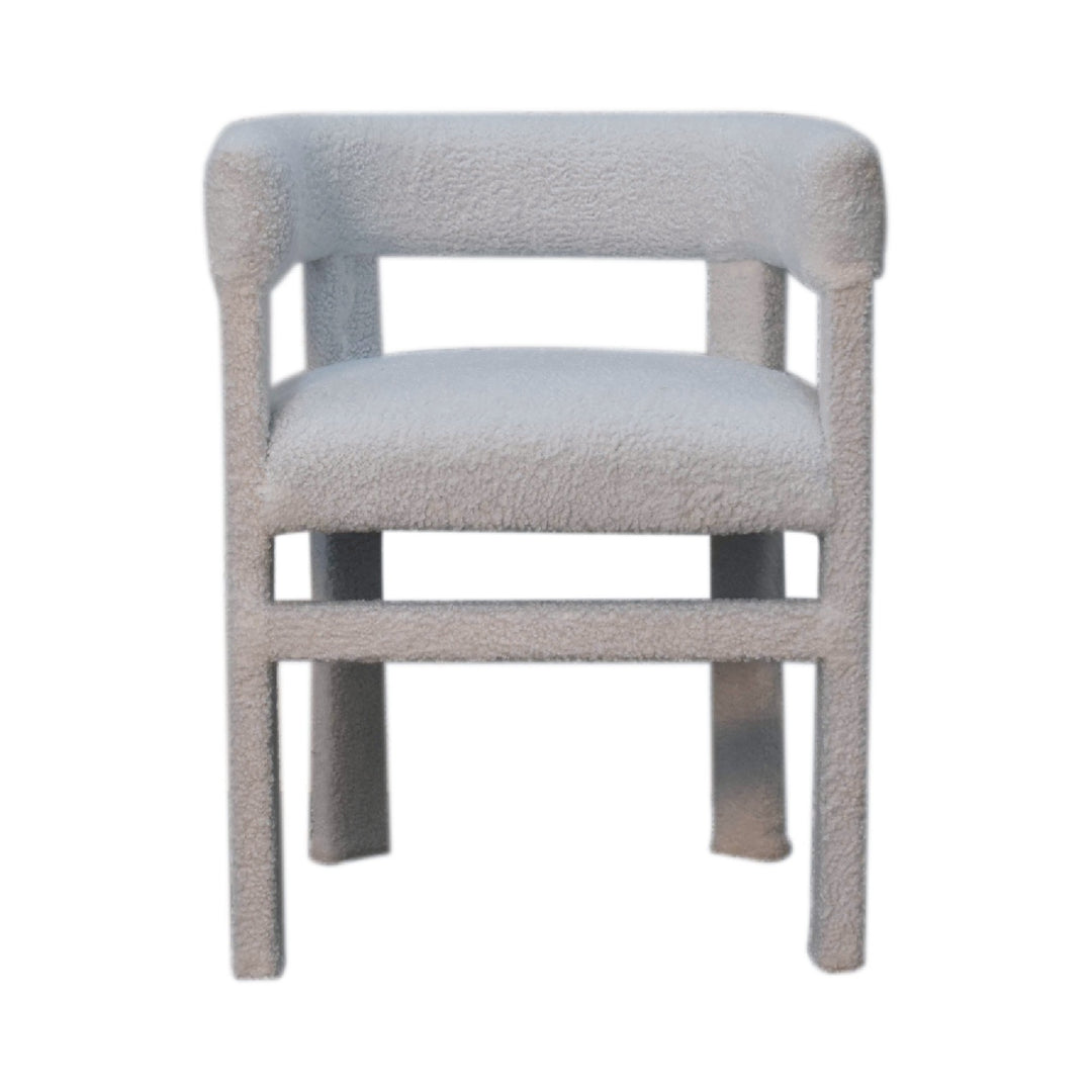 White Boucle Occasional Chair - TidySpaces