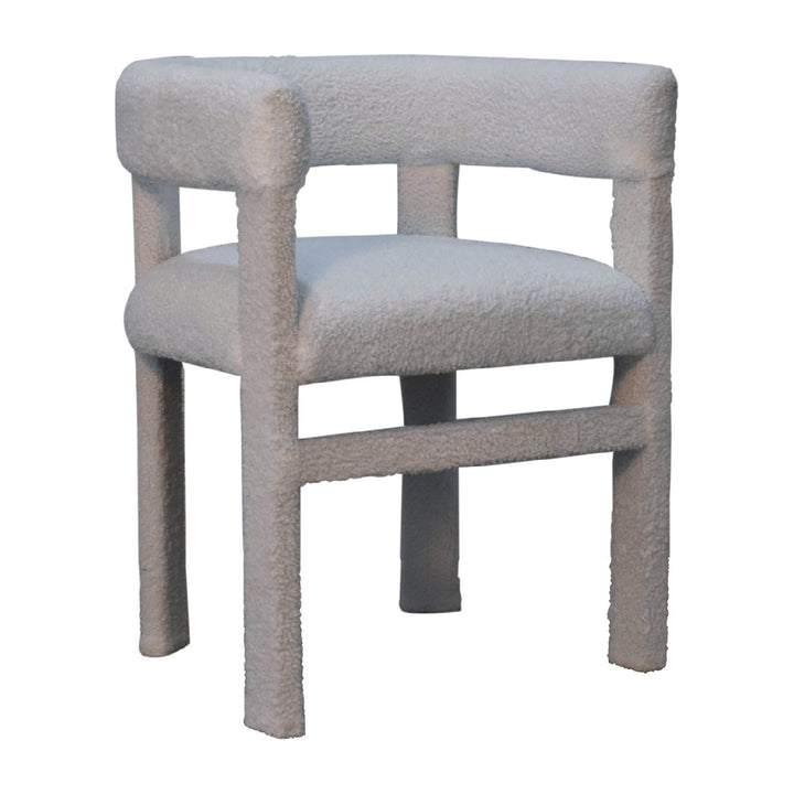 White Boucle Occasional Chair - TidySpaces