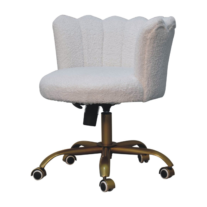 White Boucle Swivel Chair - TidySpaces