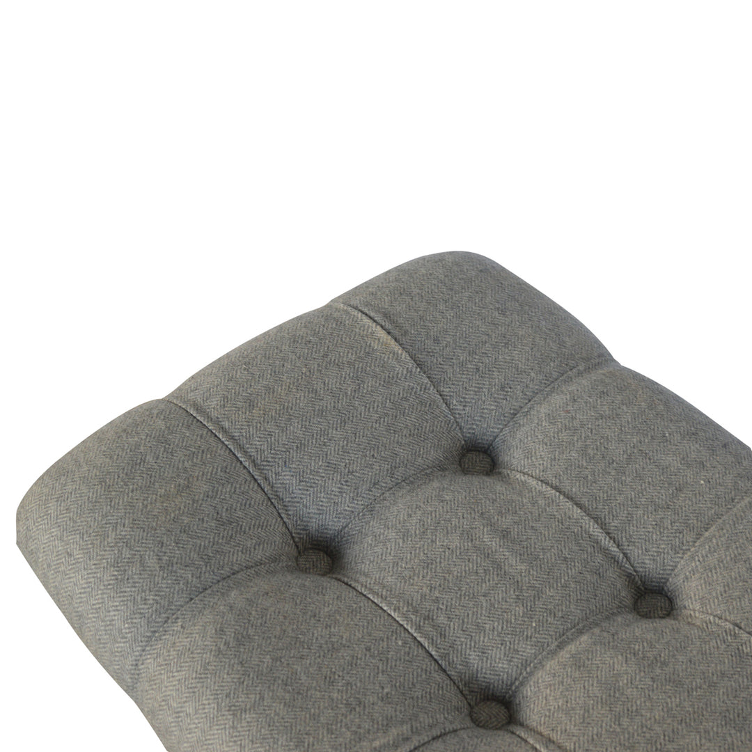 Curved Grey Tweed Bench - TidySpaces