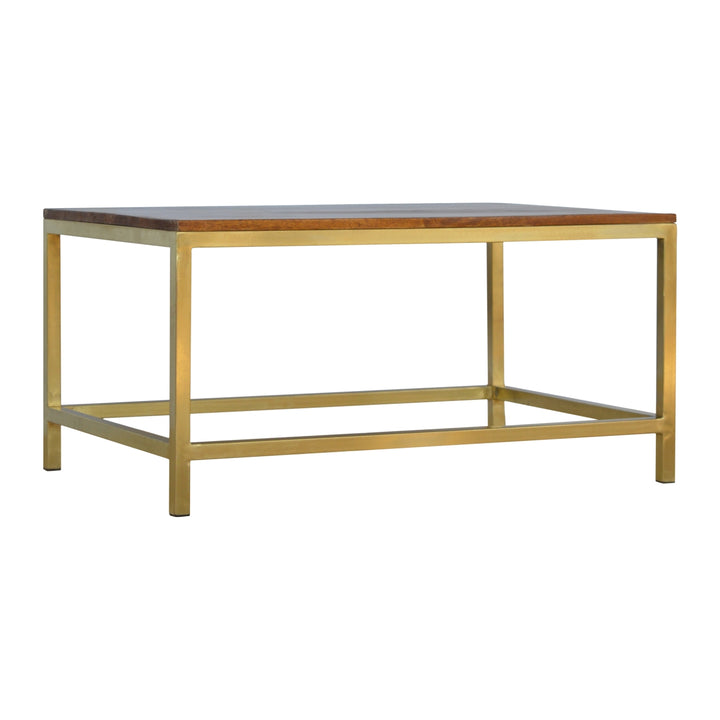 Rectangle Gold Coffee Table - TidySpaces